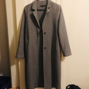 ZARA Long Faux-Wool Overcoat
